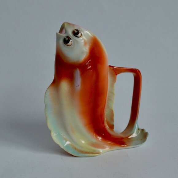 Royal Bayreauth Bavaria Flounder Orange Fish Creamer Blue Mark RARE Vintage - Picture 1 of 9